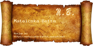 Mateicska Betta névjegykártya